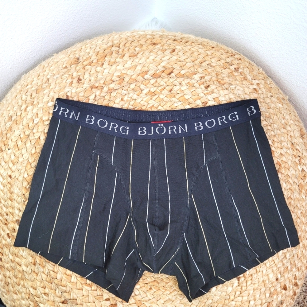 BJORN BORG NWOT ANTHROPOLOGIE BLACK & GRAY STRIPED BOXER SHORTS SIZE XLARGE